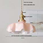 Yellow Glass Wire LED Pendant Light Modern Home Decor Nordic Hanging Lamp