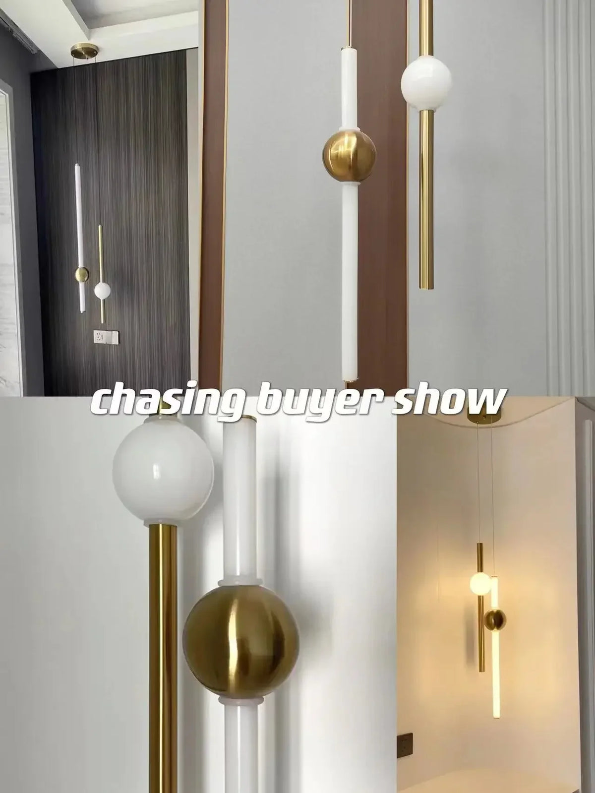 Glass Rod Pendant Light - Modern Long Hanging Lamp for Living Room, Bedroom & Shop