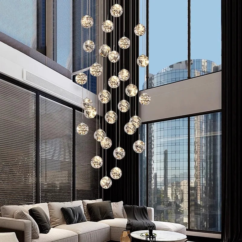 Nordic Stair Chandelier Ceiling Light Set for Living and Dining Room