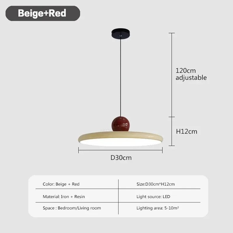 Cream Iron Art Chandelier LED Pendant Light for Bedroom Living Room