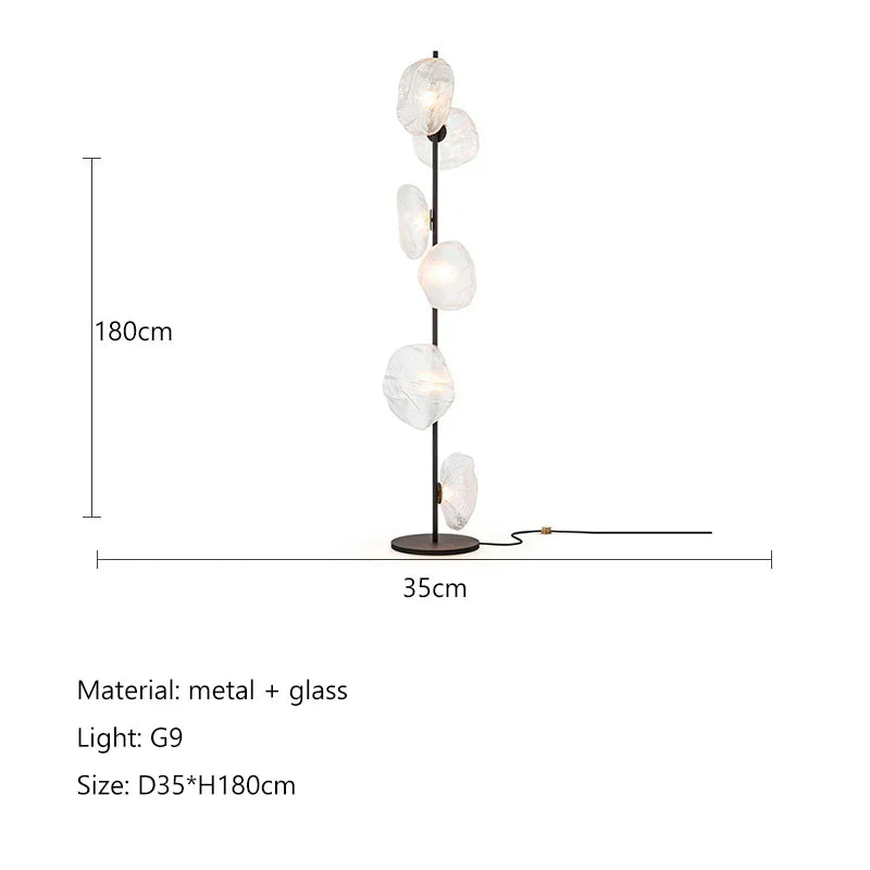 Nordic Glass Shade LED Floor Lamp for Minimalist Living Room & Bedroom