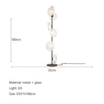 Nordic Glass Shade LED Floor Lamp for Minimalist Living Room & Bedroom