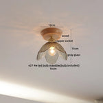 Wood Glass LED Ceiling Lamp Modern Plafondlamp for Home Restaurant Living Room