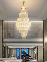 Large Golden Crystal Chandelier for Modern Luxury High Ceilings
