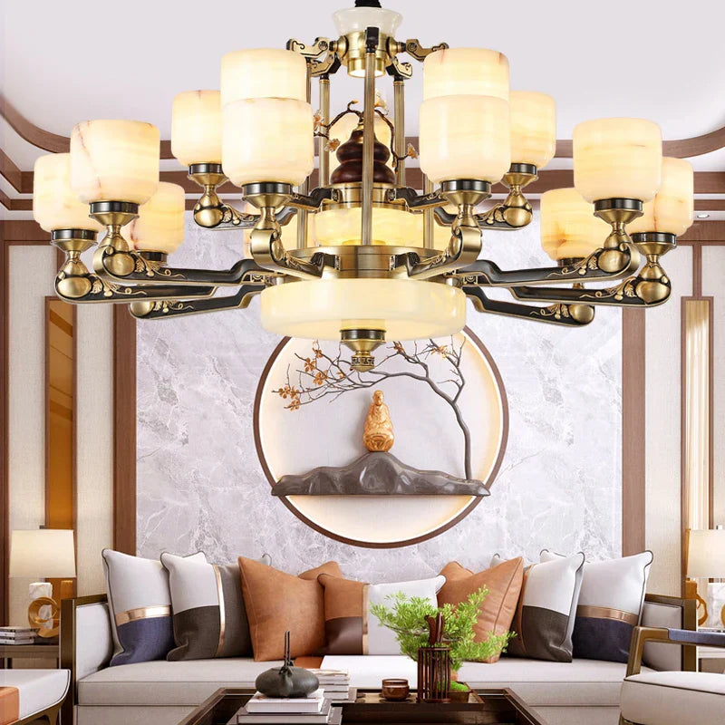 European Crystal Chandelier: Modern Luxury Copper Lighting for Living Room, Restaurant, and Hall.