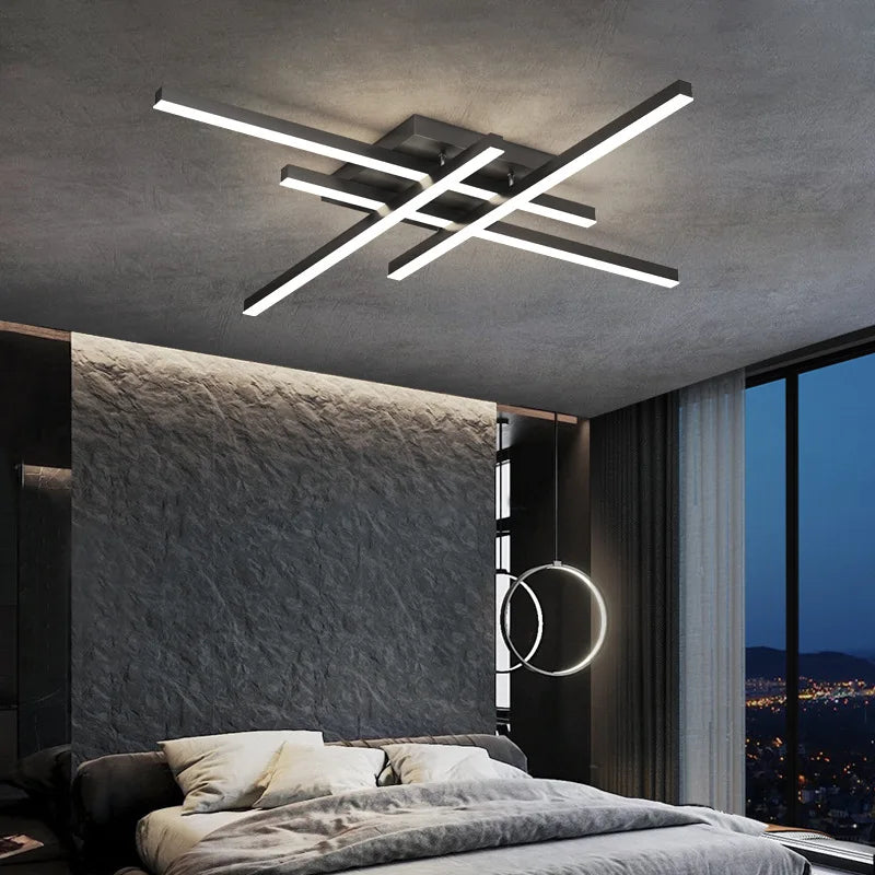 Gold Black Aluminum LED Chandeliers for Bedroom Dining Living Room Lighting