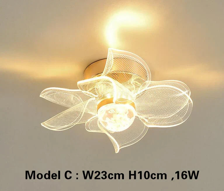 Gold Acrylic LED Ceiling Light - Modern Nordic Style Lighting for Home Decor
