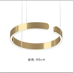 Rose Gold C-Shaped Pendant Light for Luxury Home Dining Room Hall