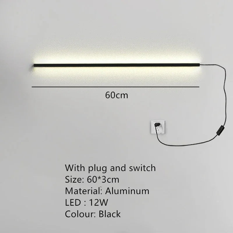Modern Dimmable Long Wall Lamp for Bedroom and Living Room