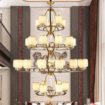 Luxe Jade Chandelier for Living Room and Villa Hall