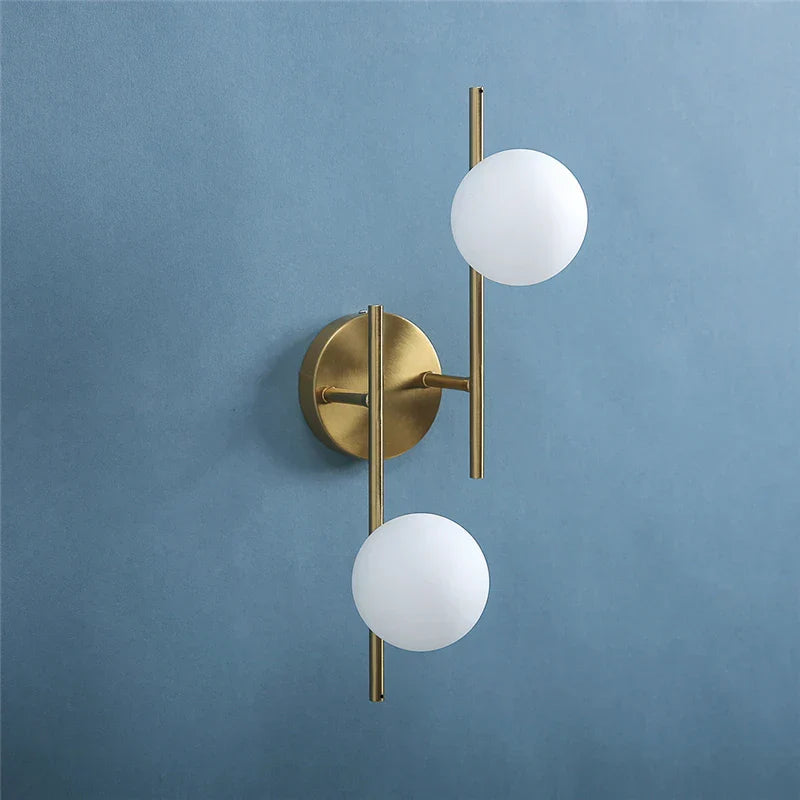 Glass Ball LED Wall Light: Modern Indoor Bedroom Lamp for Home Decor