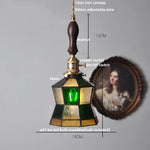 Walnut Wood Glass Pendant Lights LED Vintage Loft Kitchen Living Room Lighting
