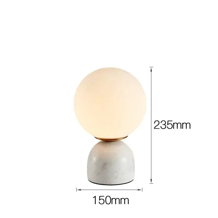 Marble Table Lamp: Modern Nordic Glass Light for Living Room, Bedroom, Study