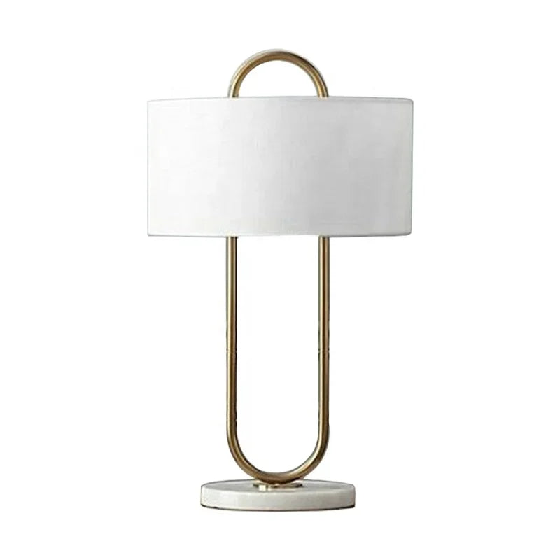 Modern Gold LED Table Lamp with White Lampshade for Luxe Home Decor
