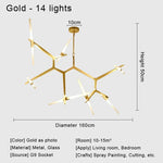 Glass LED Chandelier Ceiling Light for Modern Nordic Design Home Decor