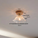 White Ceramic LED Ceiling Lamp Wood Ash Nordic Modern Copper Light