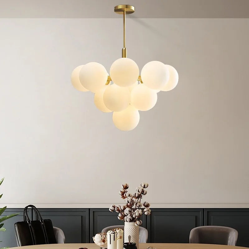 Glass Ball Pendant Chandelier for Kitchen Living Room Bedroom