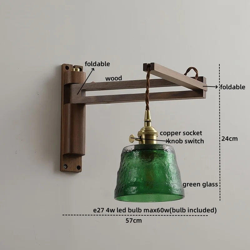 Wood Copper LED Wall Lamps Modern Bathroom Mirror Light Fixtures