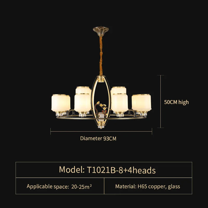 Luxe Jade Chandelier for Living Room and Villa Hall