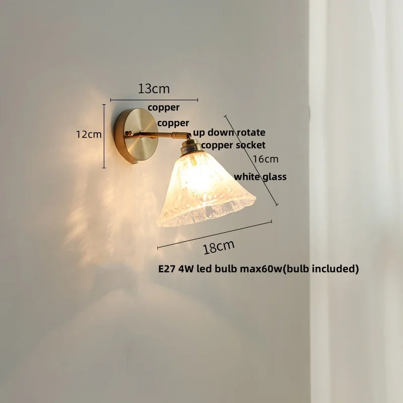 White Glass LED Wall Light | Modern Rotate Plug-In Sconce Lampara De Pared