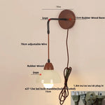 Adjustable LED Wall Light Fixture with Ceramic Wood Base for Home Decor