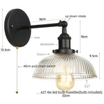 Silver Rural LED Wall Sconce Clear Glass Industrial Art Loft Stair Light