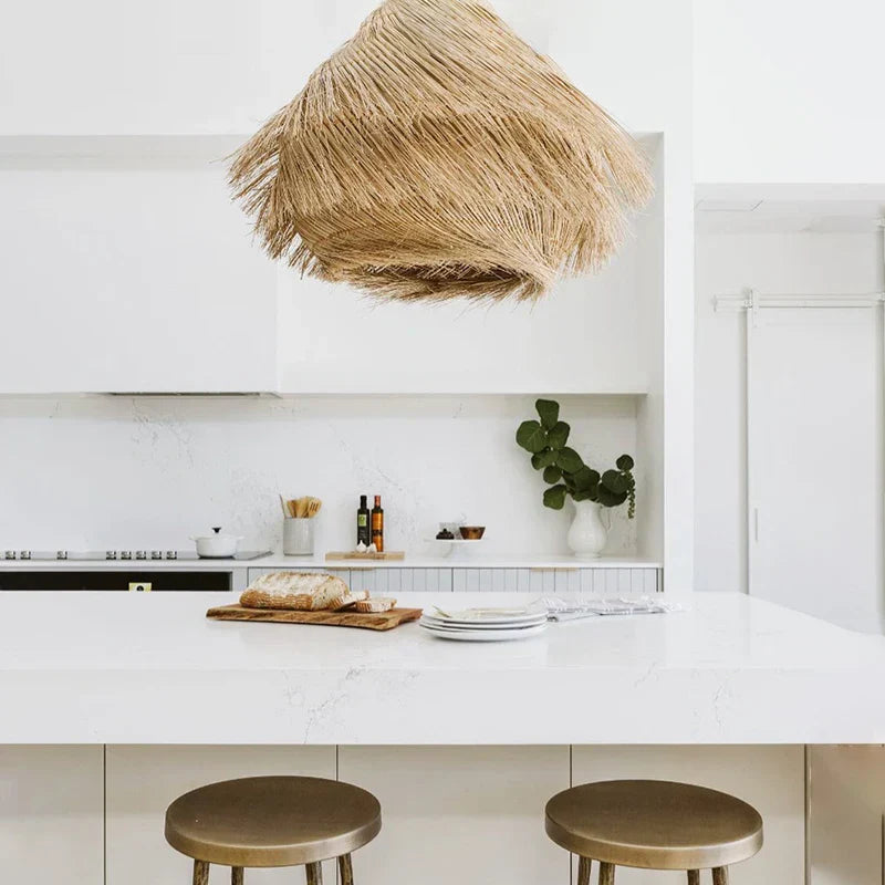 Rattan Wabi Sabi LED Chandelier for Home Decor Lighting