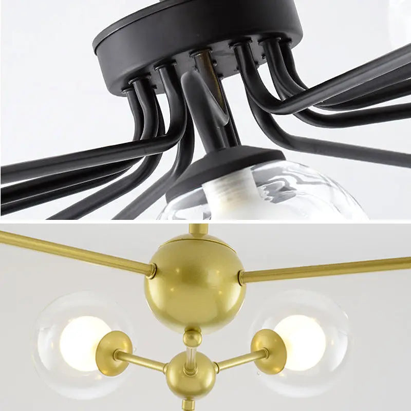 Glass Ball Pendant Chandelier for Living Room Bedroom Dining Room