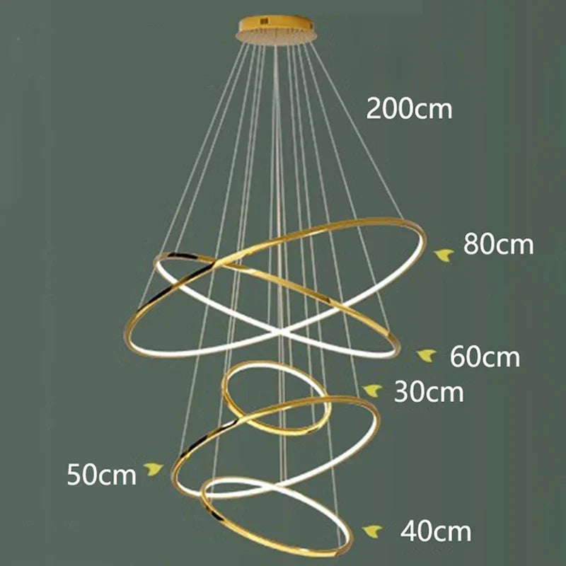Modern LED Pendant Light Chandeliers for Living Room Staircase Lighting