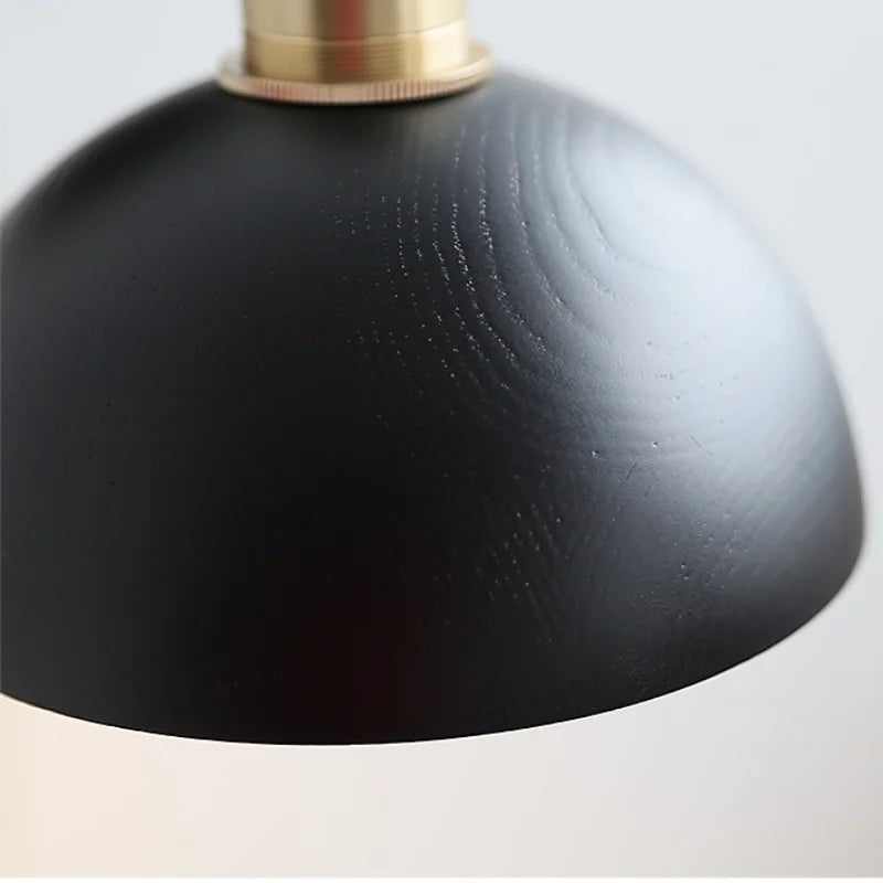 Wood Copper Wall Sconce Modern LED Fixture Bedside Lamp Bar Rotate Black