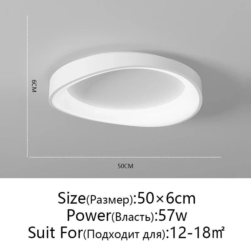 LED Round Ceiling Lamp with Remote Control Dimming for Modern Indoor Lighting