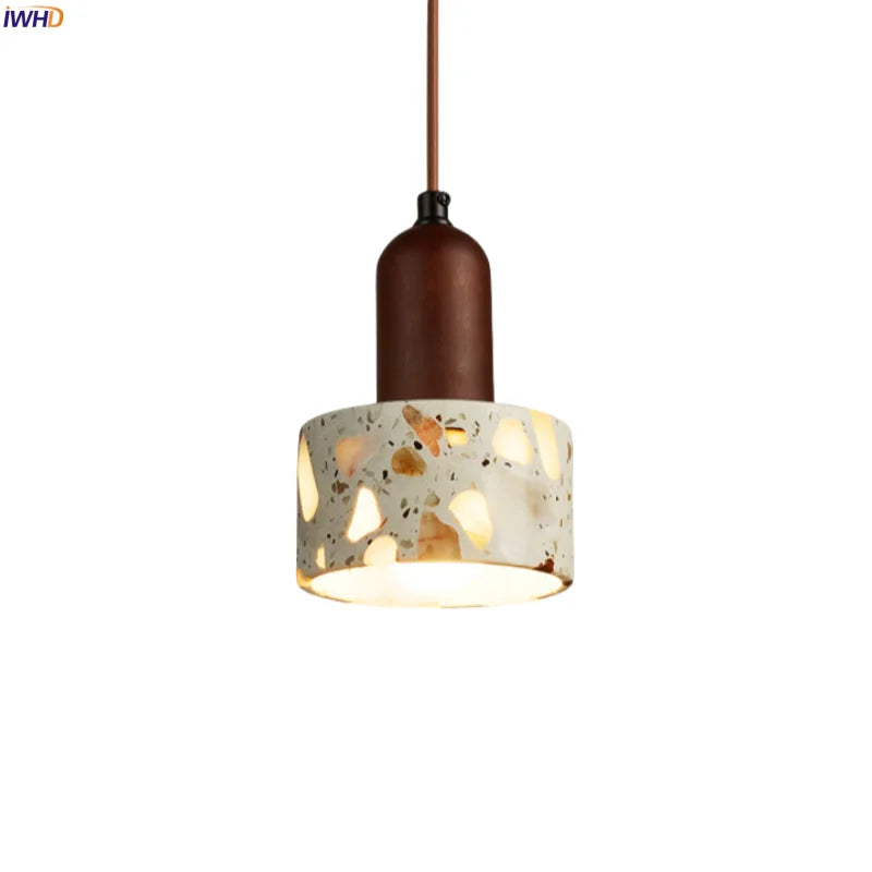 Terrazzo LED Pendant Light - Modern Nordic Home Decor for Bedroom and Living Room