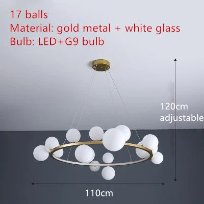 Branching Bubbles Chandelier in Black and Gold for Modern Dining Room