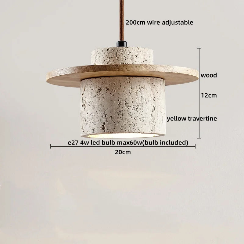 Yellow Cave Stone LED Pendant Lamp Modern Hanging Light Fixtures