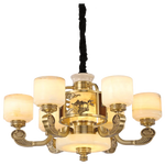 Natural Jade Chandelier - Luxurious Zhongshan Lamps for Dining, Bedroom, and Living Room