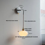 Afralia™ Ceramic LED Wall Lamp with Pull Chain Switch, Adjustable Stair Light Sconce