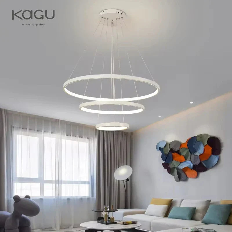 LED Ceiling Chandelier Round Pendant Light for Modern Home Interior Lighting