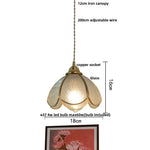 Afralia™ Tiffany Glass LED Pendant Walnut Wood Dining Room Light