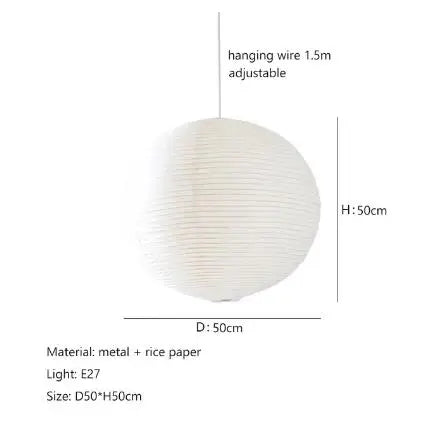Akari Rice Paper Pendant Lights - Handwoven LED Hanging Lamp for Home Décor