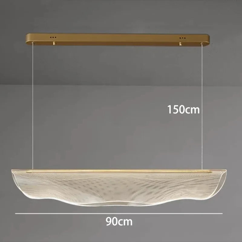 Long Curve LED Chandelier for Living Room Dining Office Decor