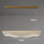 Long Curve LED Chandelier for Living Room Dining Office Decor