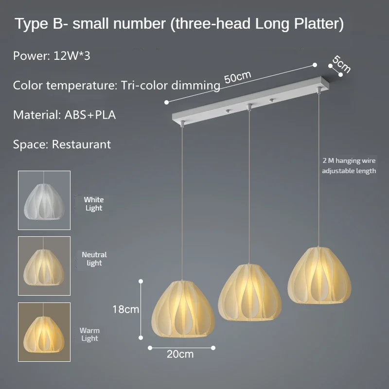 Modern 3D Printing Ceiling Chandelier for Home Dining Room Bedroom Decor