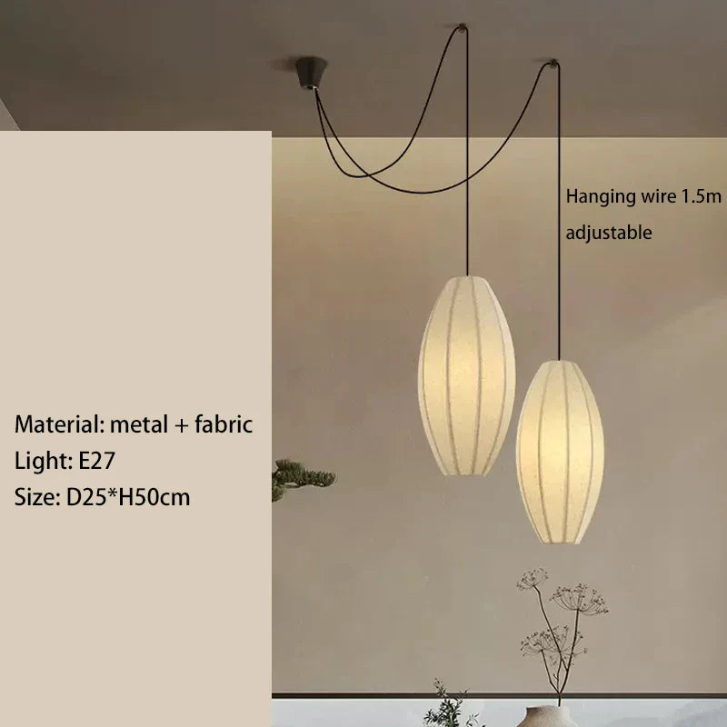 Nordic Silk Chandelier LED Pendant Lights for Home Dining Room