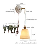 Afralia™ Adjustable LED Wall Sconce Lamp Stripe Ceramic Copper Mirror Bedside