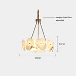 Ivory White Marble Copper LED Ceiling Light Luxury Modern Fixture