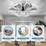Crystal LED Ceiling Fan: Remote Control Chandelier for Bedroom & Living Room