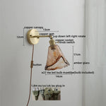 Glass Copper LED Wall Lamp Sconce for Corridor Bedroom Living Room