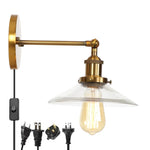 Vintage Industrial LED Wall Lamp with Clear Glass Shade