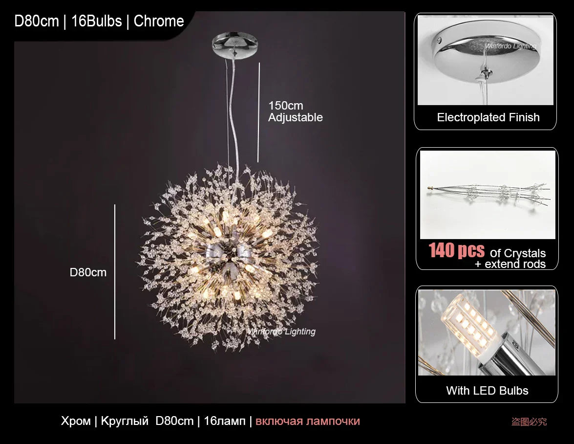 Rectangle Crystal Chandelier - Mid-century Art Deco Long Hanging Lamp