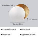 Rotatable Solar Eclipse LED Wall Lights in Black Gold Texture